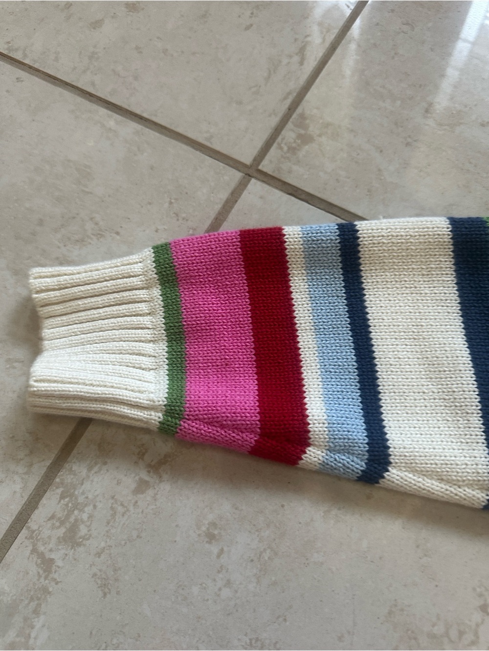 GAP Multicolor Striped Crewneck Sweater - Pink, Red, Blue, Green, Cream - Picture 6 of 8
